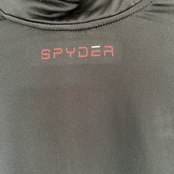 SPYDER Quarter Zip Black Pull Over Sweater, Good condition, Men’s Medium - Picture 6 of 7